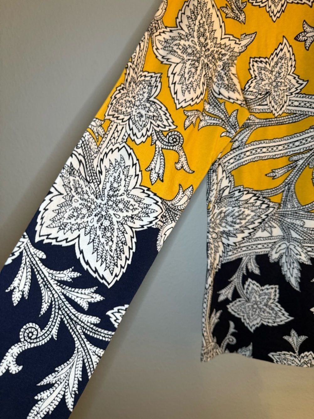 Talbots Yellow and Black Floral Tee - Picture 5 of 7